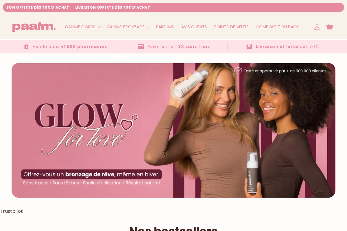 PAALM COSMETICS® homepage screenshot