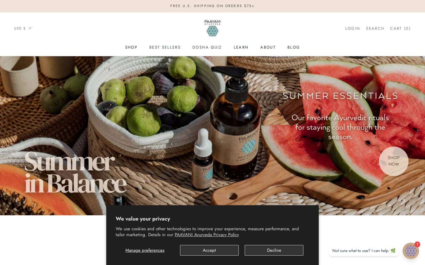 paavaniayurveda.com homepage screenshot