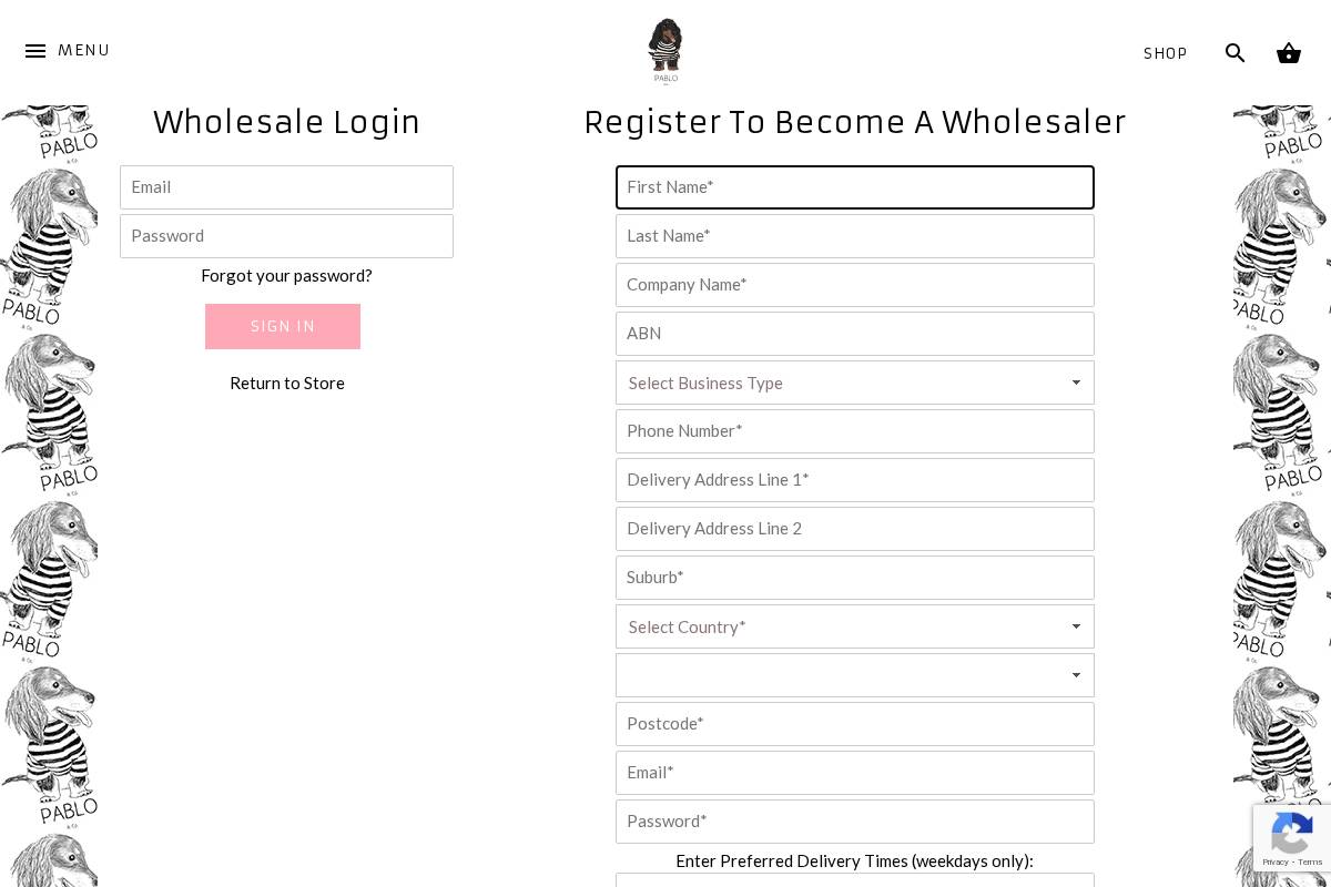 pabloandcowholesale.net homepage screenshot
