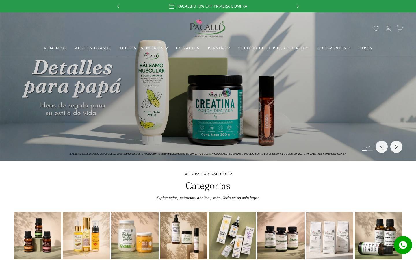 pacalli.com.mx homepage screenshot