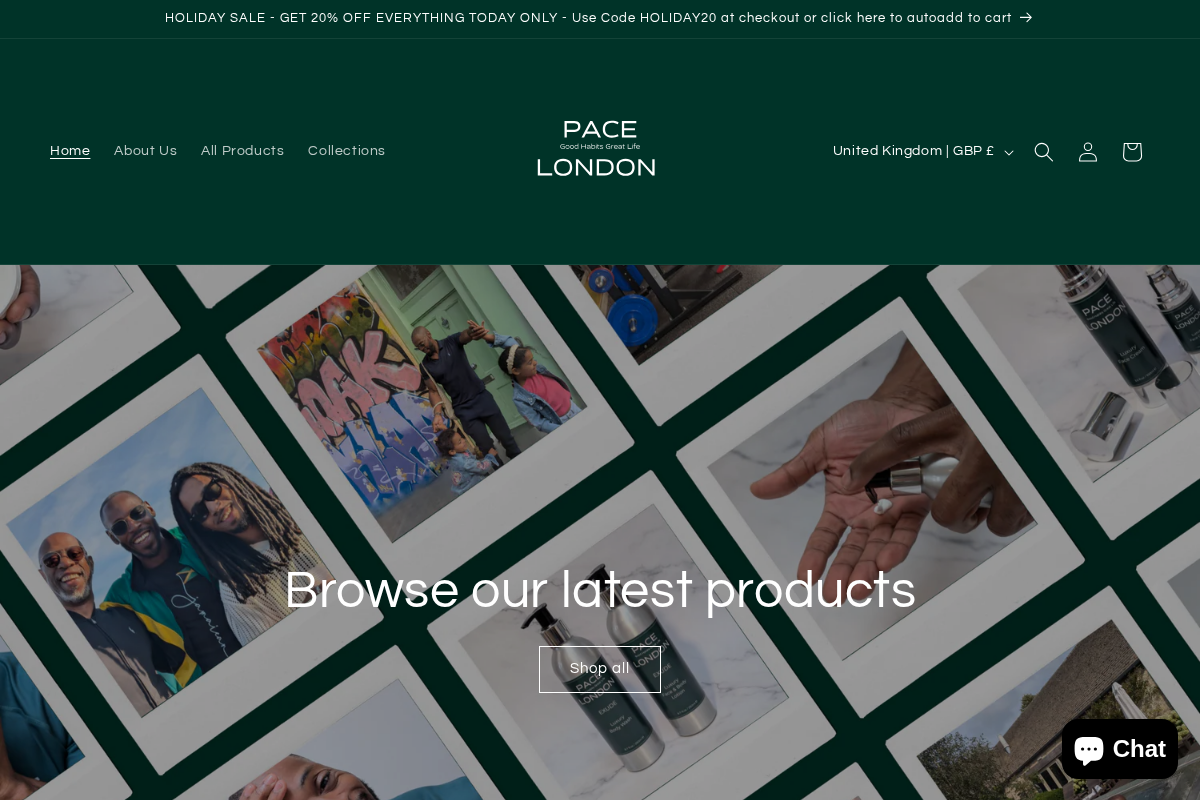 Pace London homepage screenshot