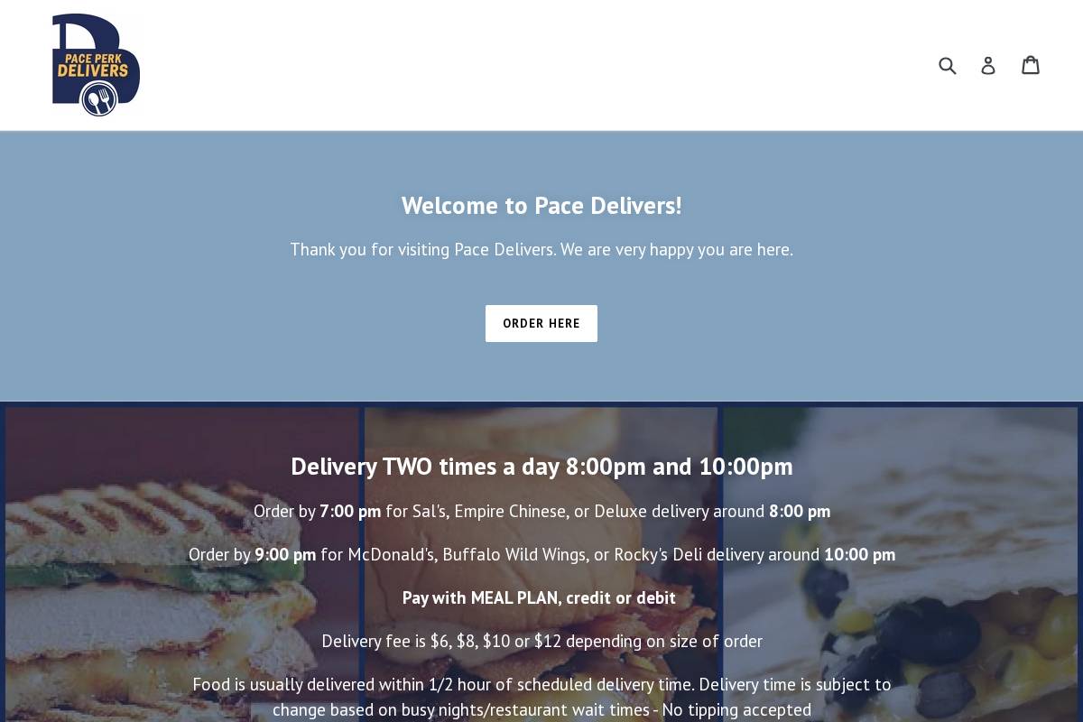 pacedelivers.org homepage screenshot