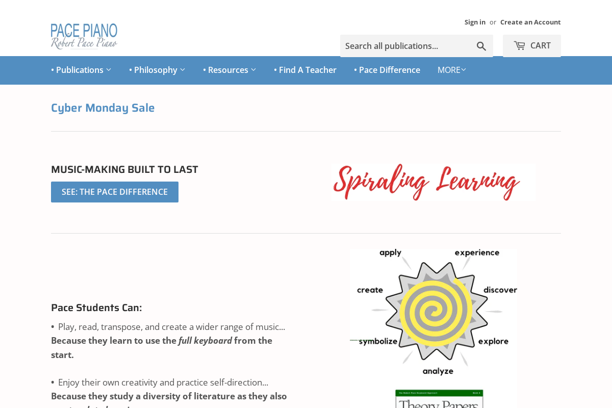 Pace Piano - Lee Roberts Music Publications homepage screenshot