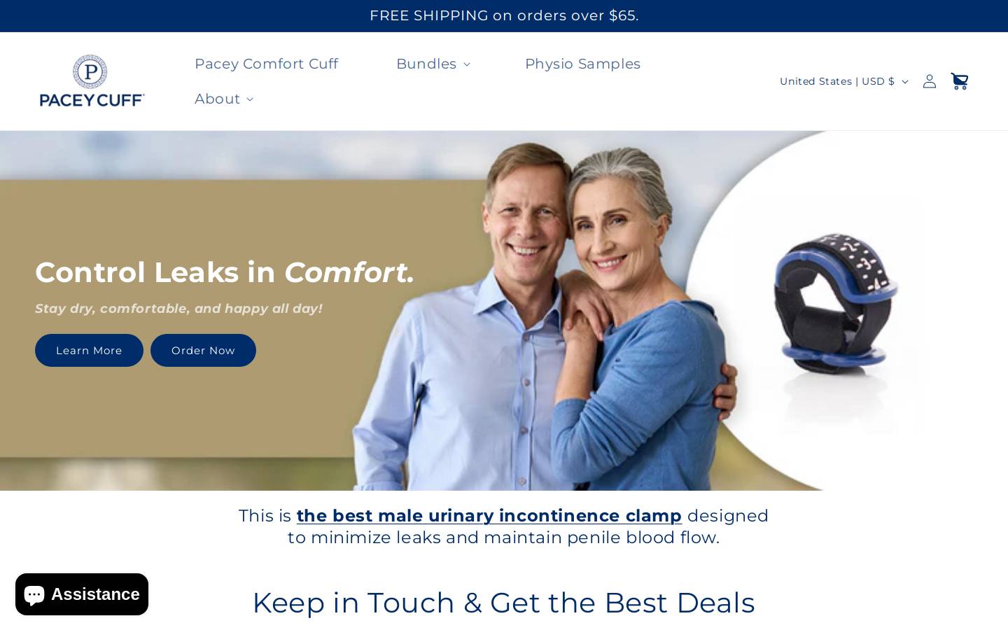 Pacey Cuff homepage screenshot