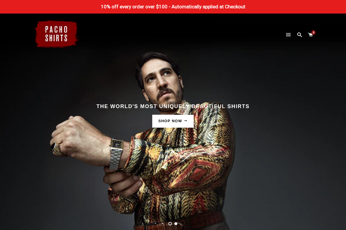 pachoshirts.com homepage screenshot