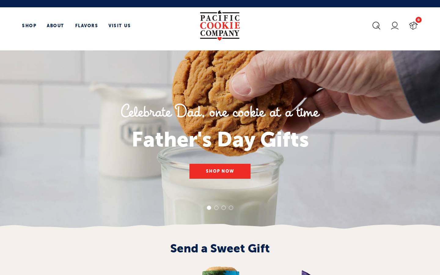 Pacific Cookie Company homepage screenshot