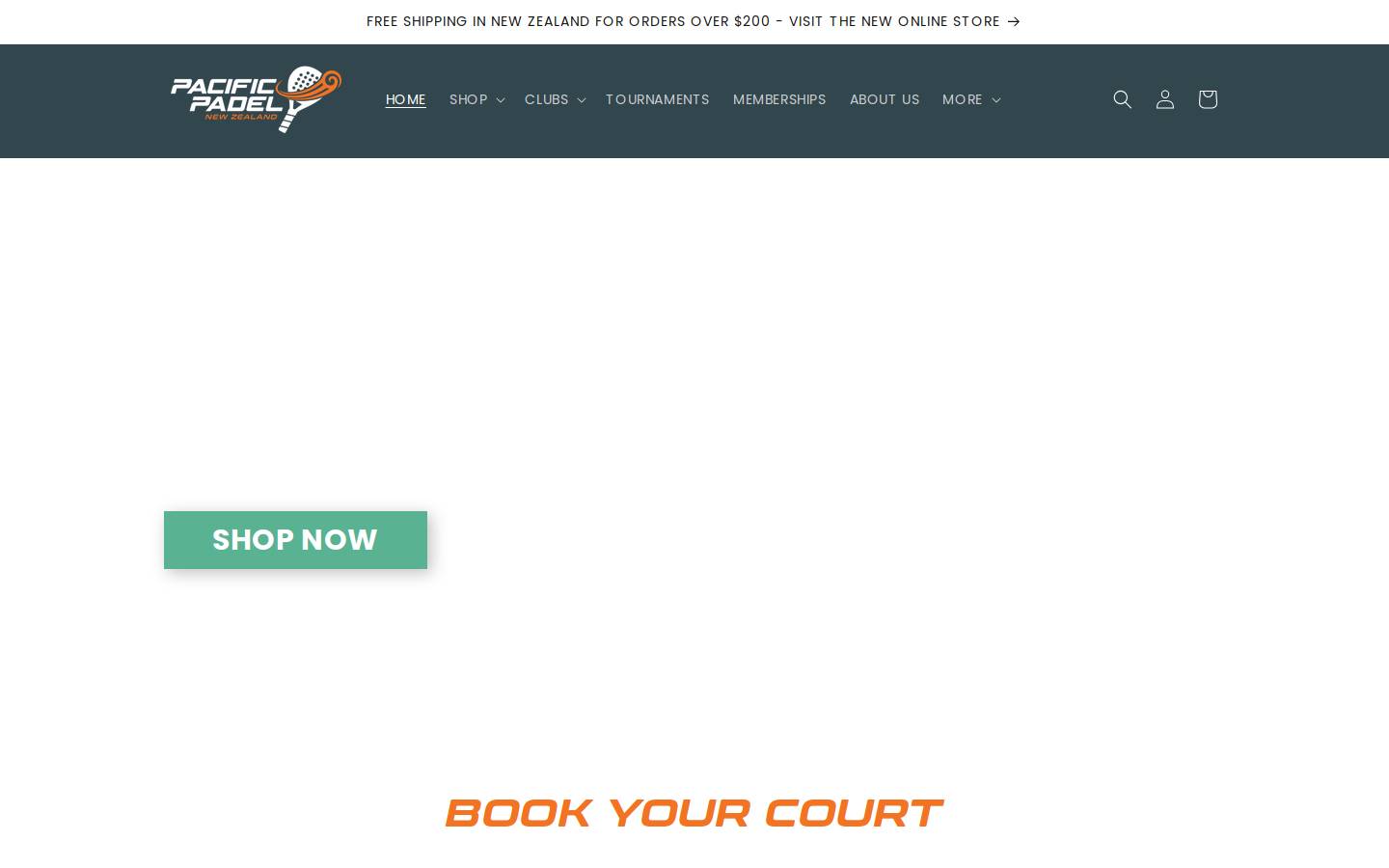 pacificpadel.com homepage screenshot