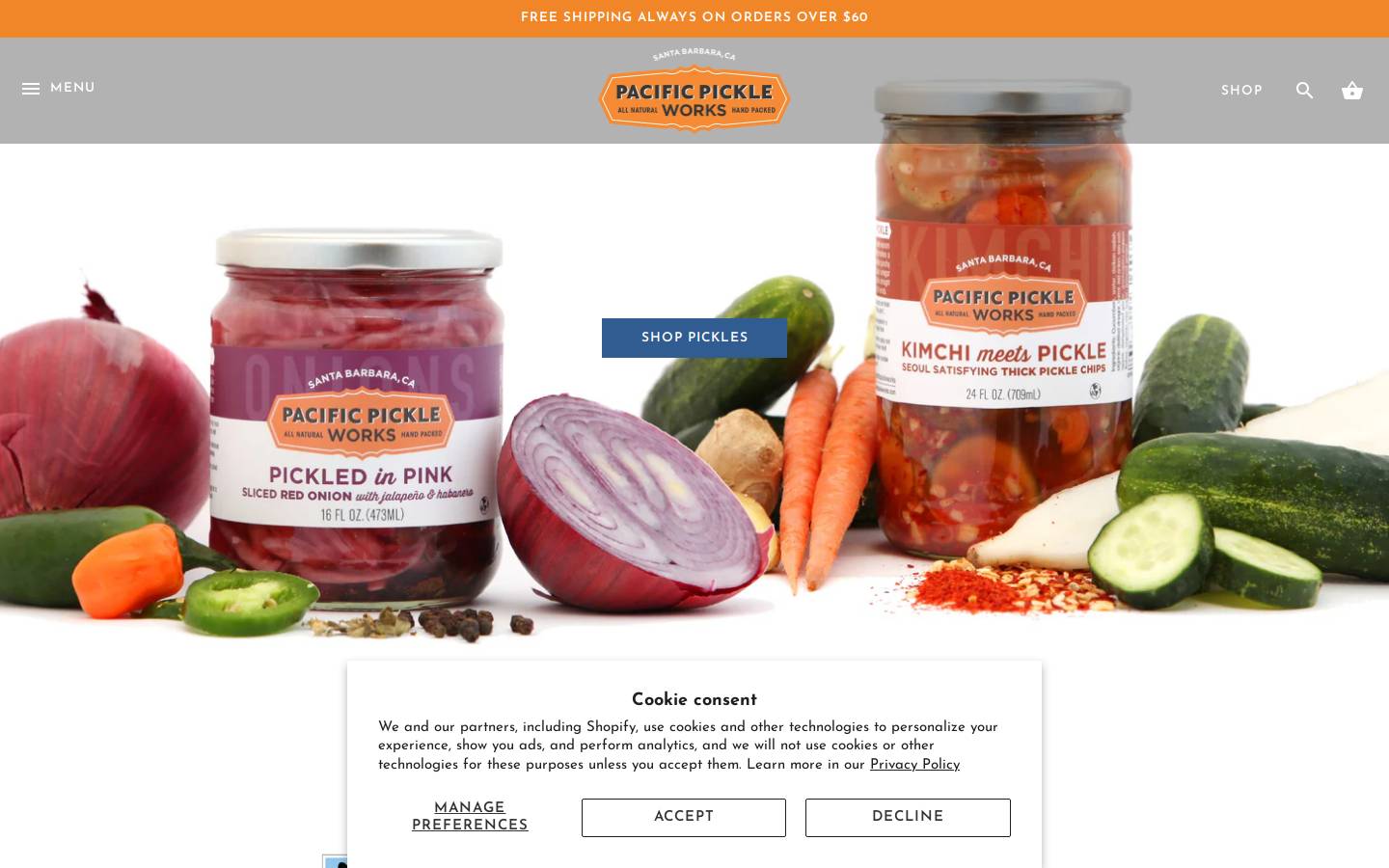 pacificpickleworks.com homepage screenshot