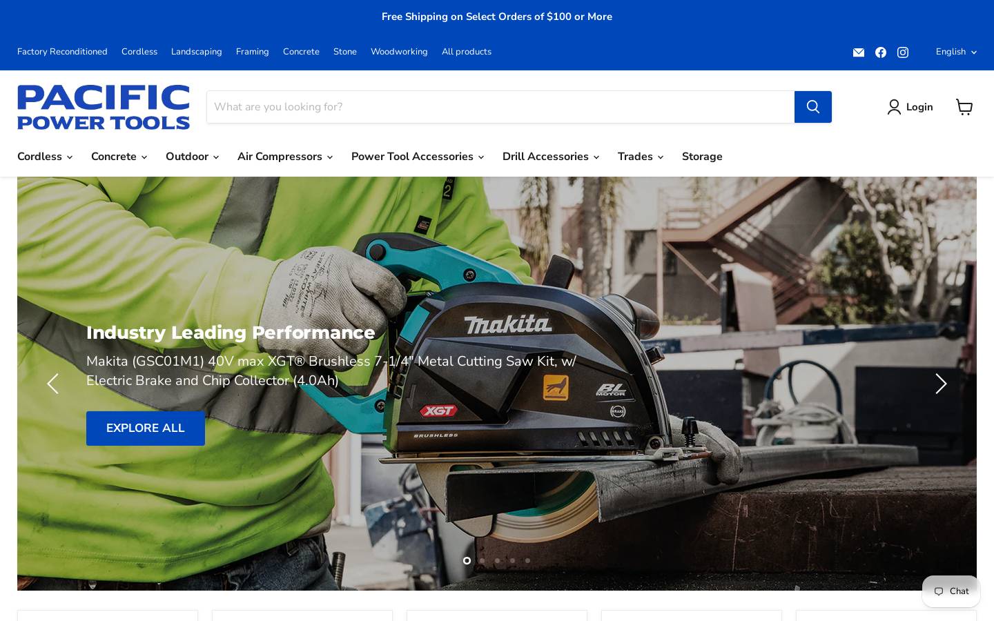 pacificpowertools.com homepage screenshot