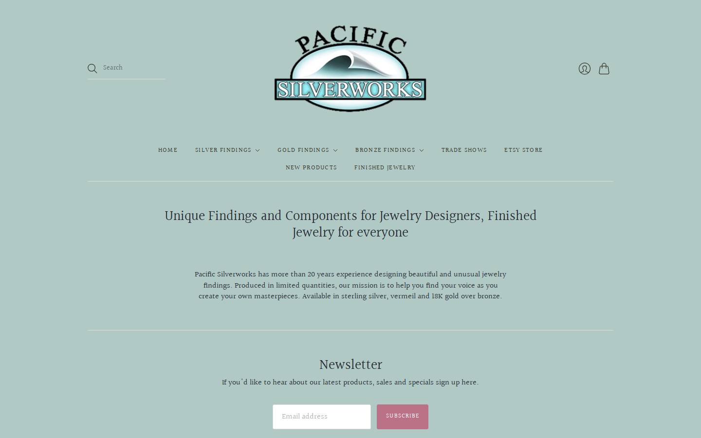 pacificsilverworks.com homepage screenshot