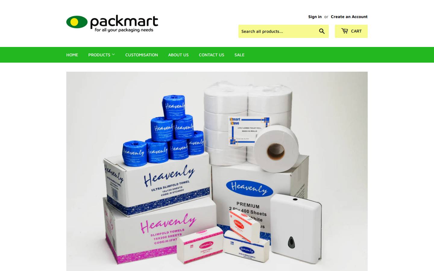 pack-mart.com.au homepage screenshot