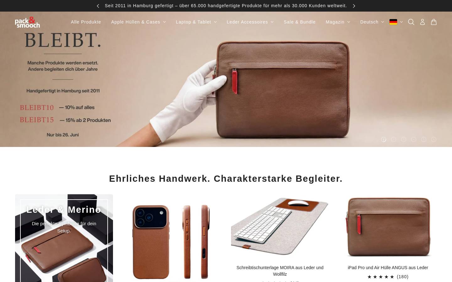 Pack Smooch homepage screenshot