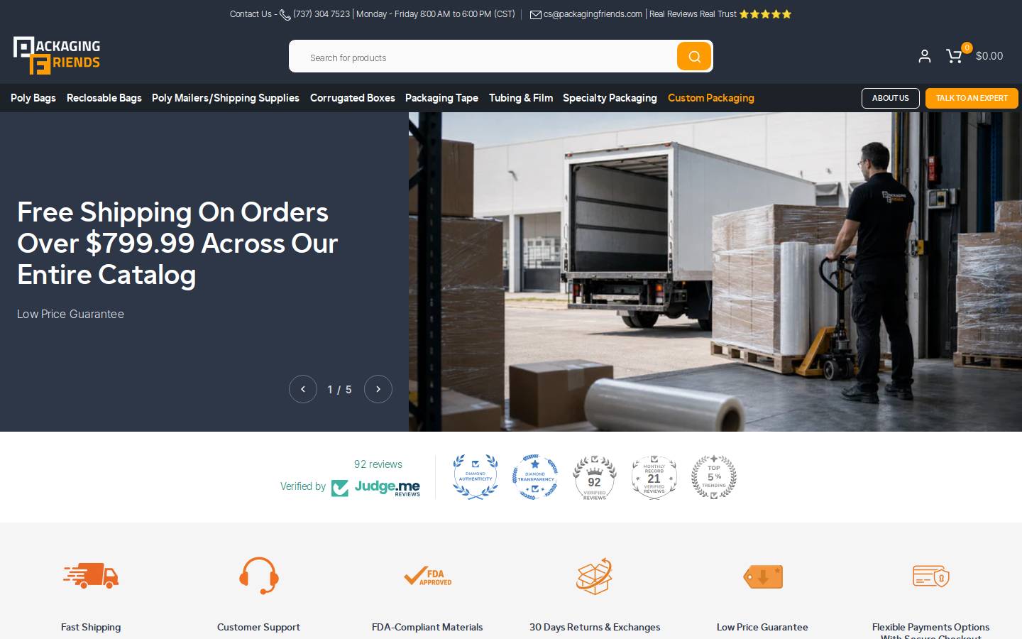 packaging-friends.com homepage screenshot