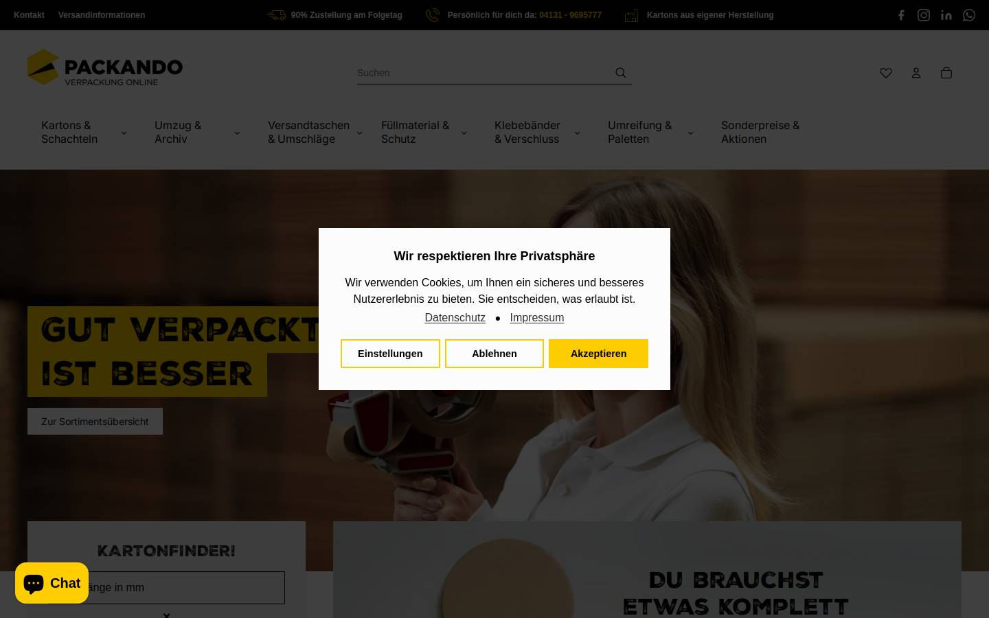 Packando GmbH homepage screenshot