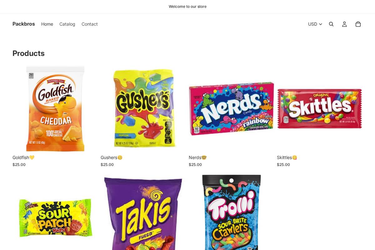 Packbros homepage screenshot