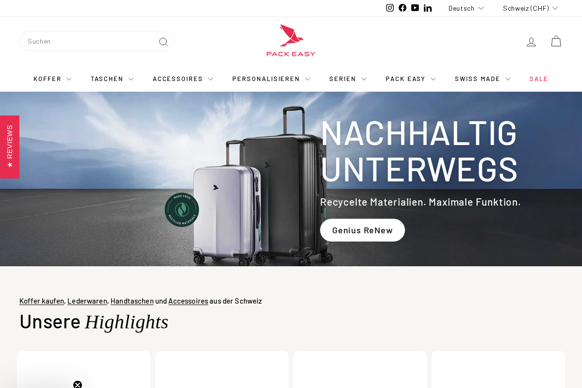 PACK EASY homepage screenshot