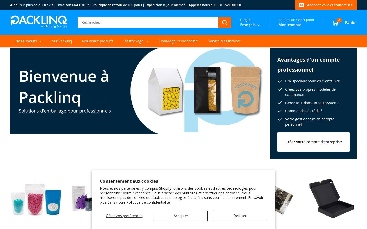 Packlinq homepage screenshot