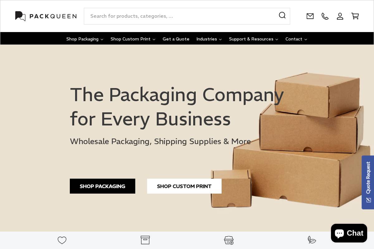 Pack Queen homepage screenshot
