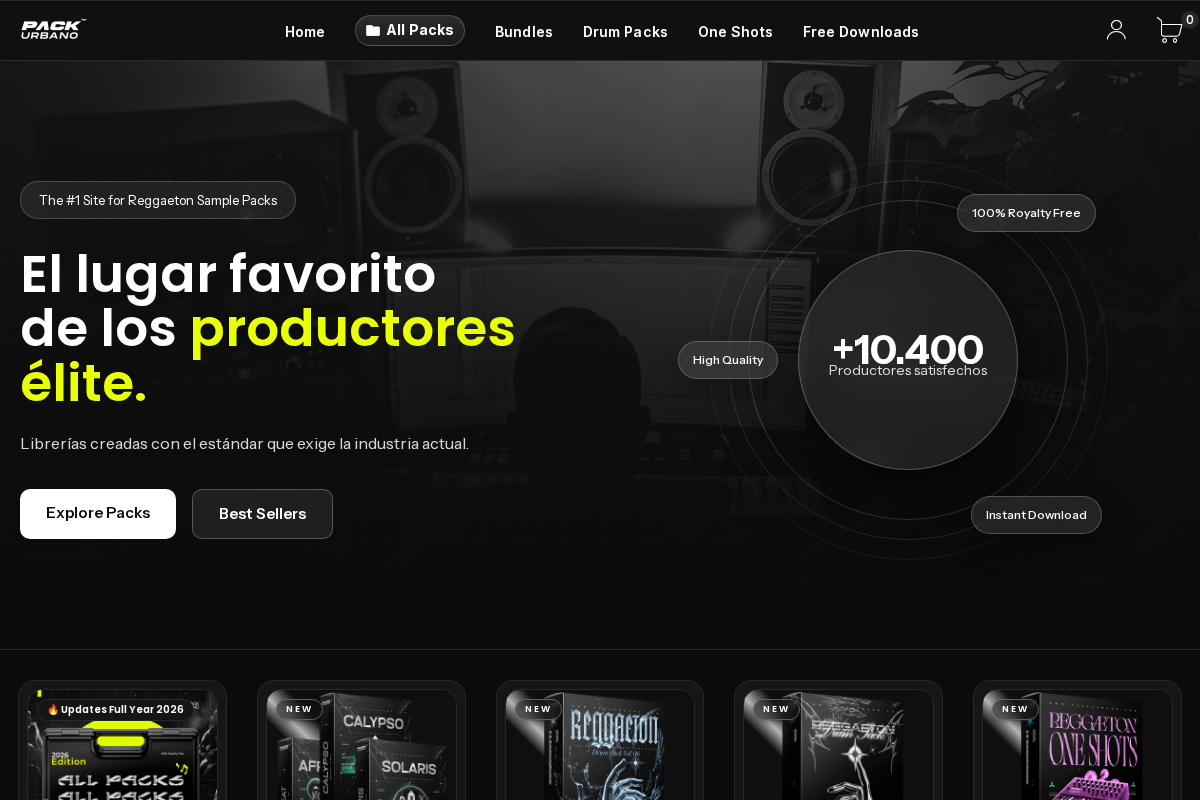 Pack Urbano homepage screenshot