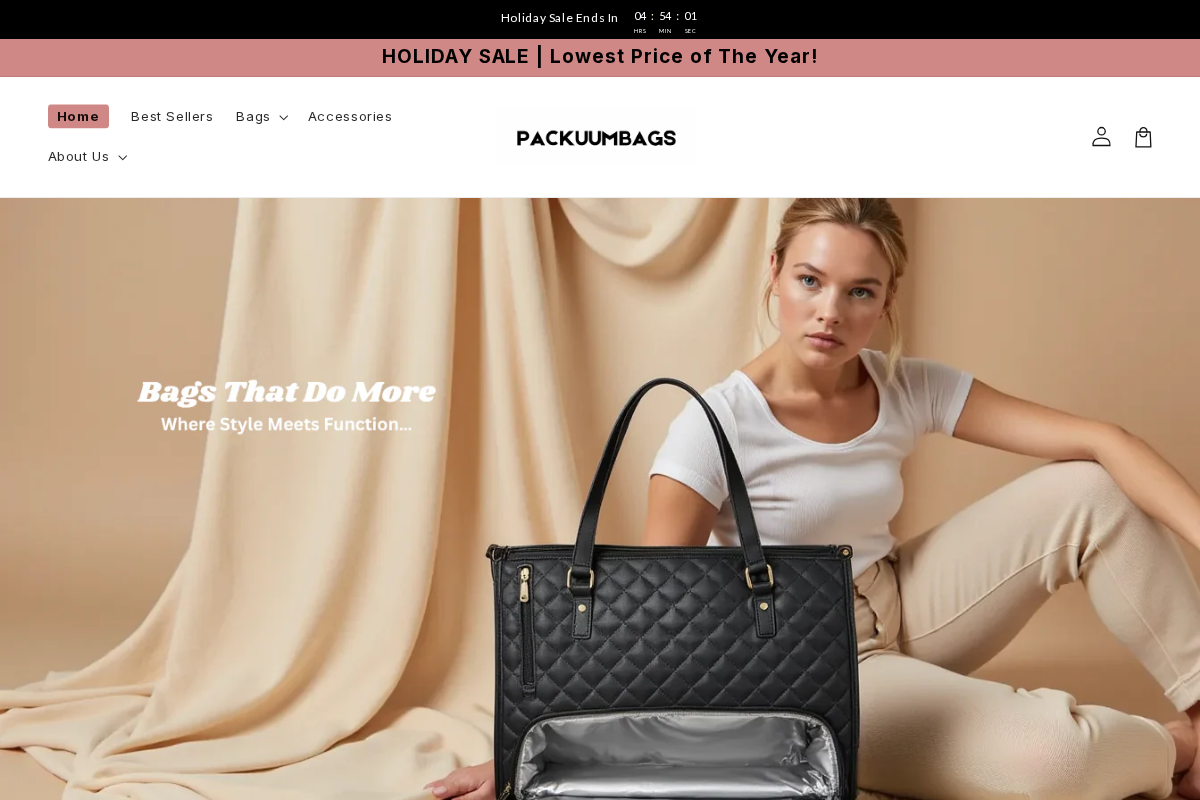 Packuumbags homepage screenshot