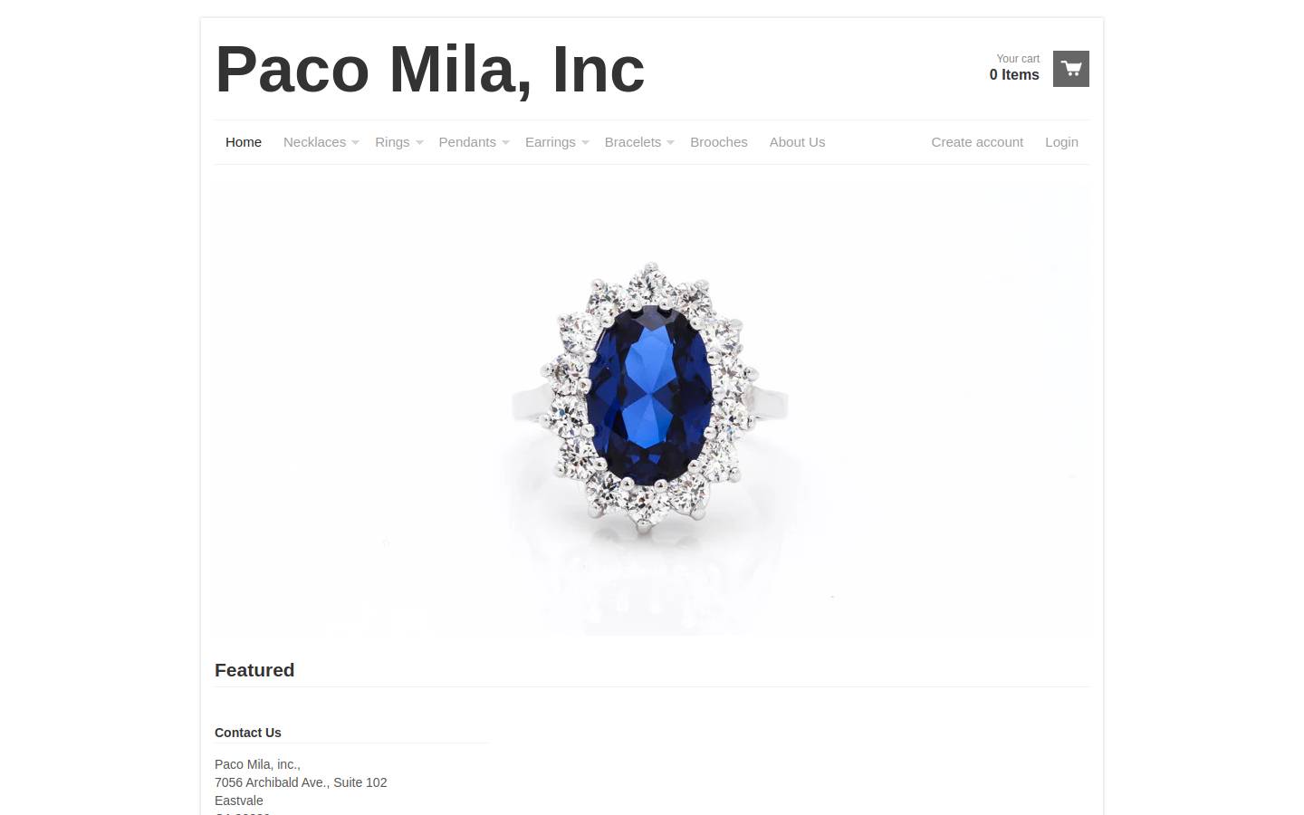 pacomilajeweler.com homepage screenshot