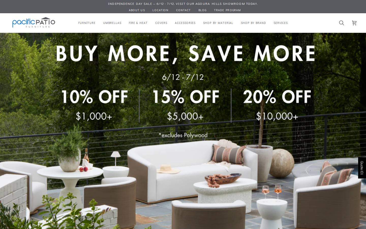 pacpatio.com homepage screenshot