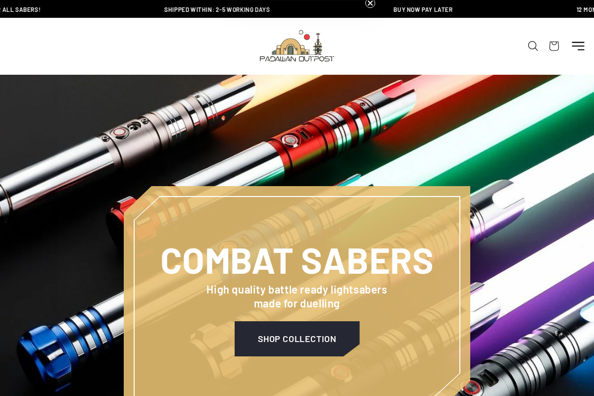 Padawan Outpost homepage screenshot