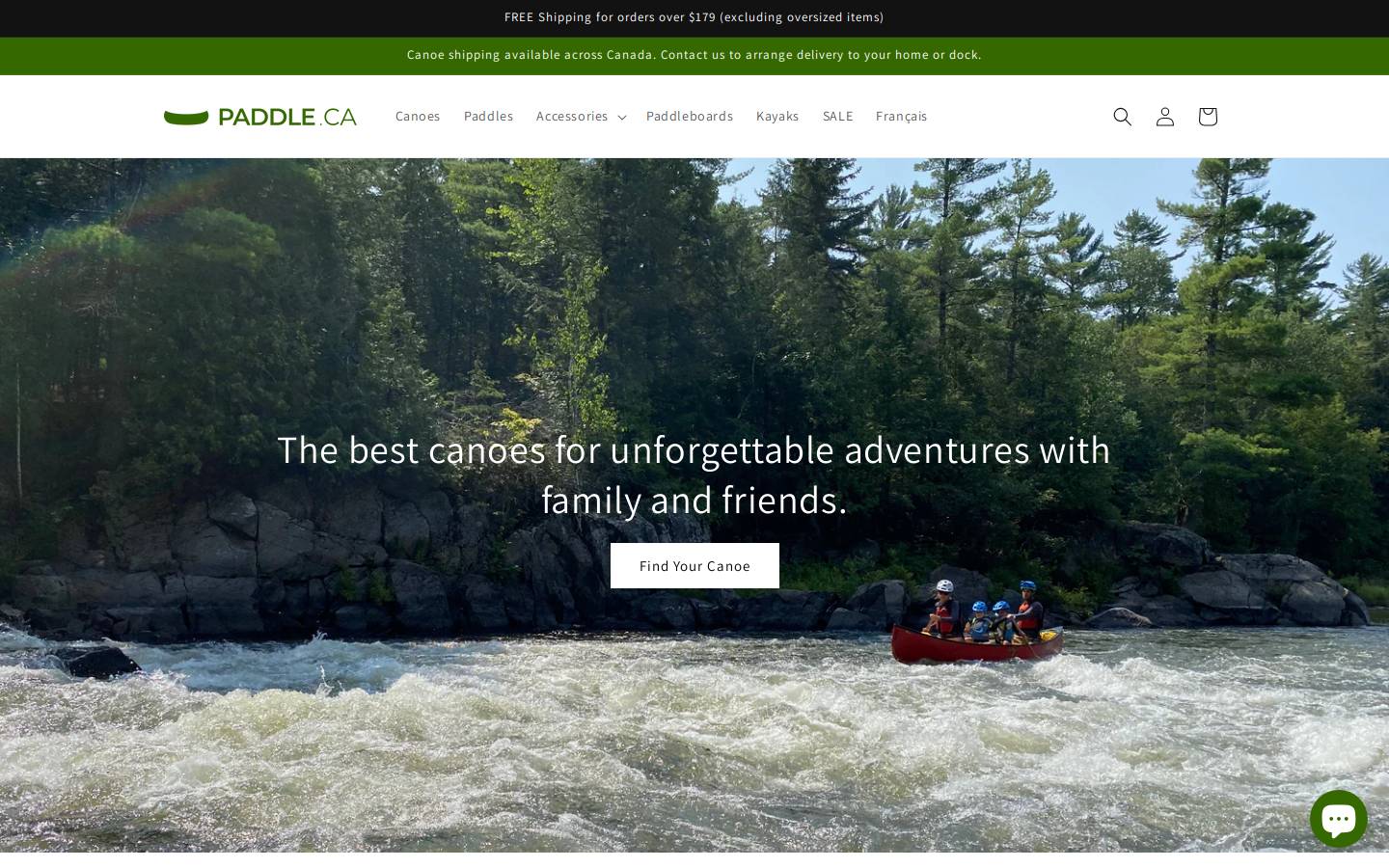 Paddle homepage screenshot