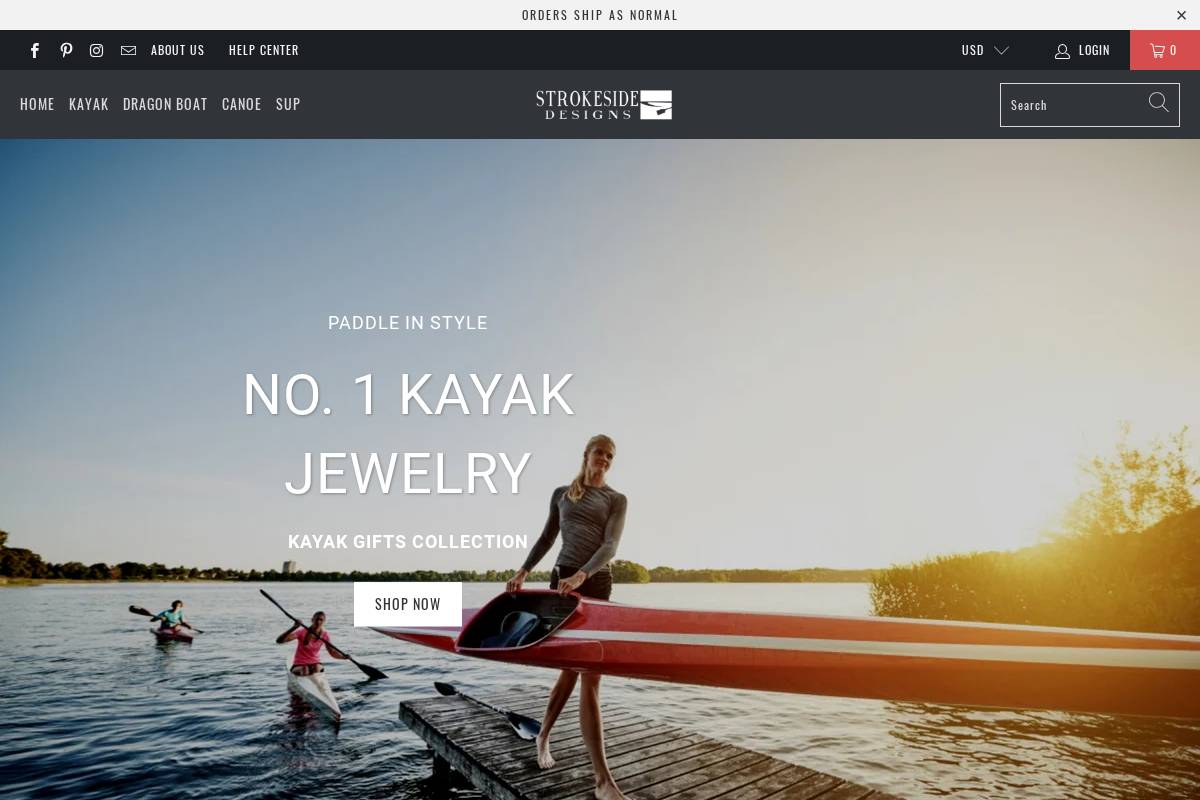paddlejewelry.com homepage screenshot