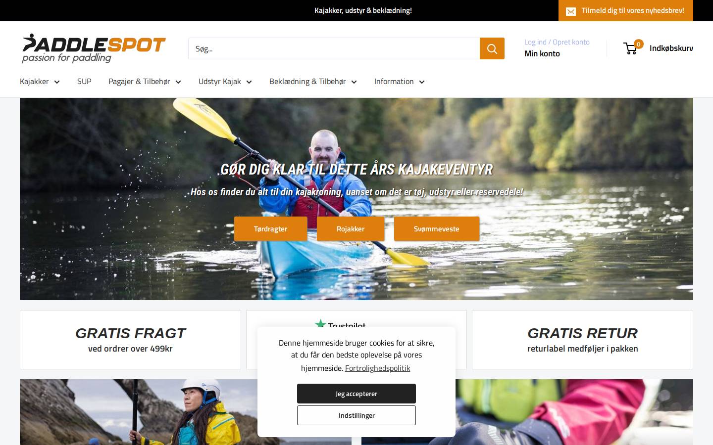 Paddlespot homepage screenshot