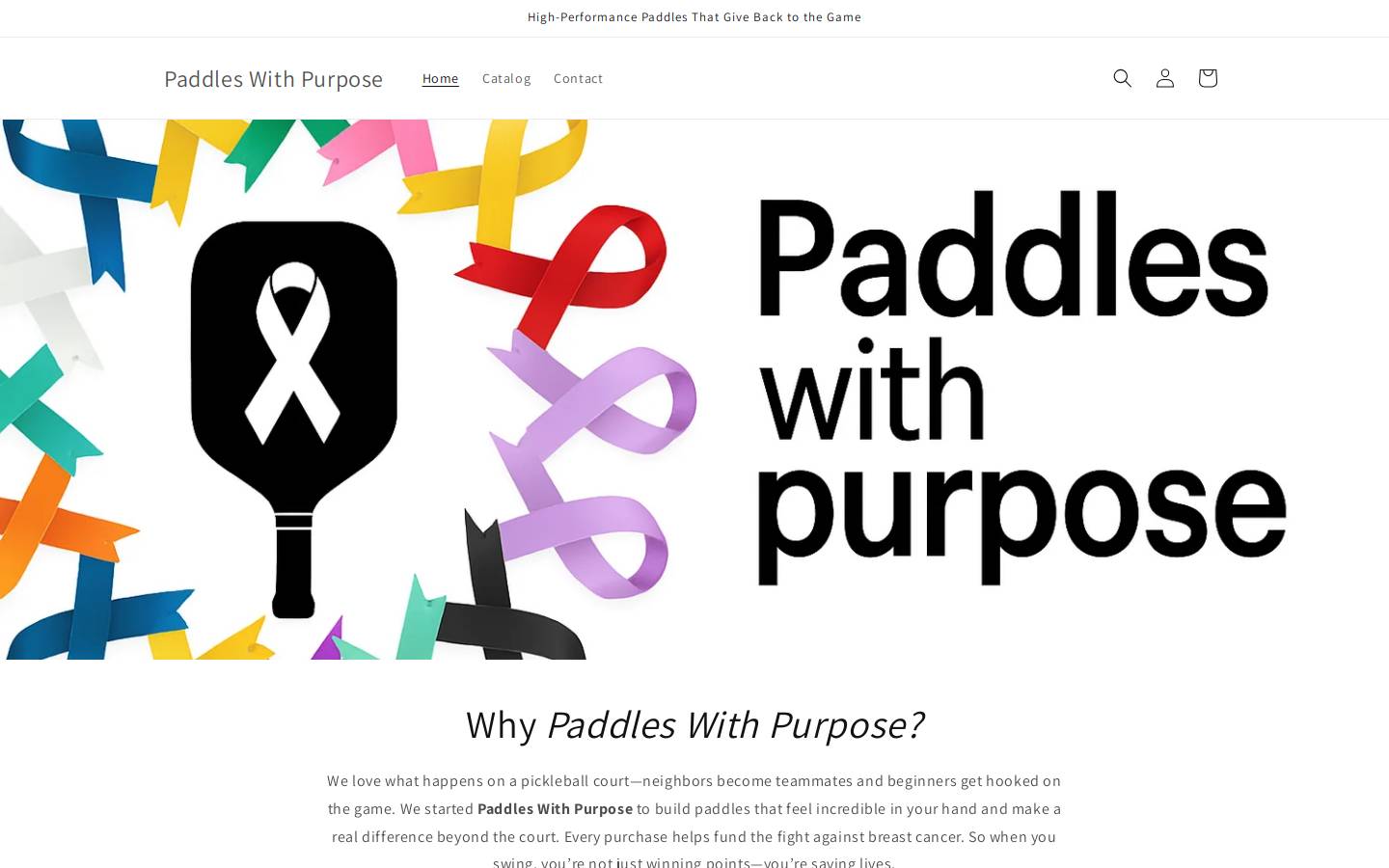 paddleswithpurpose.com homepage screenshot