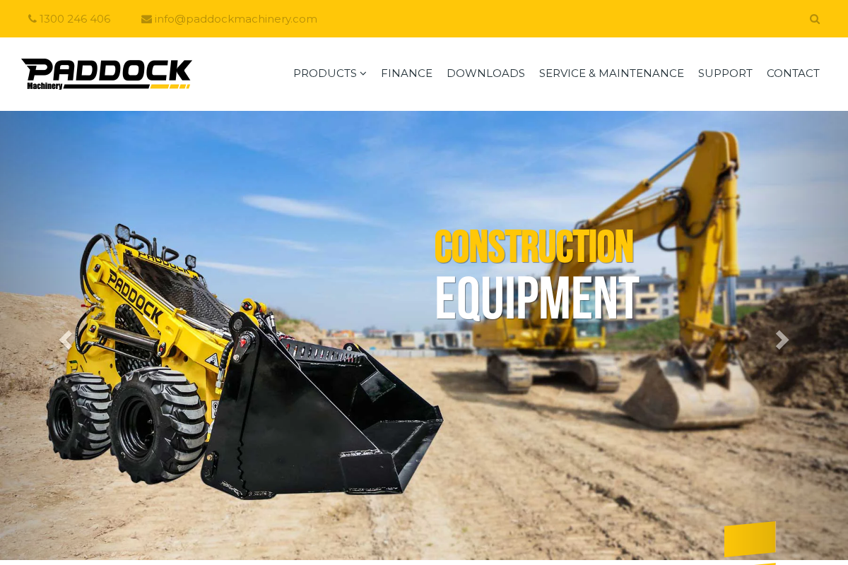 Paddock Machinery & Equipment Mini Loaders Australia Tracked & Wheeled homepage screenshot