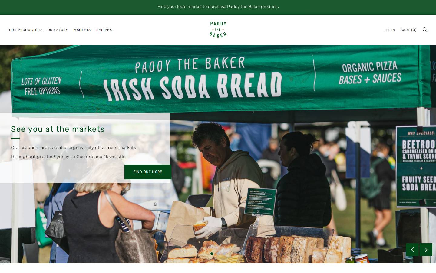 paddythebaker.com homepage screenshot