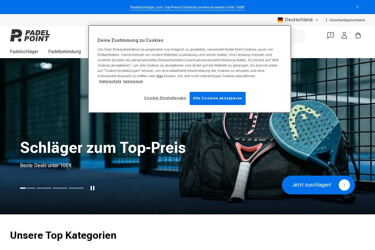 padel-point.de homepage screenshot