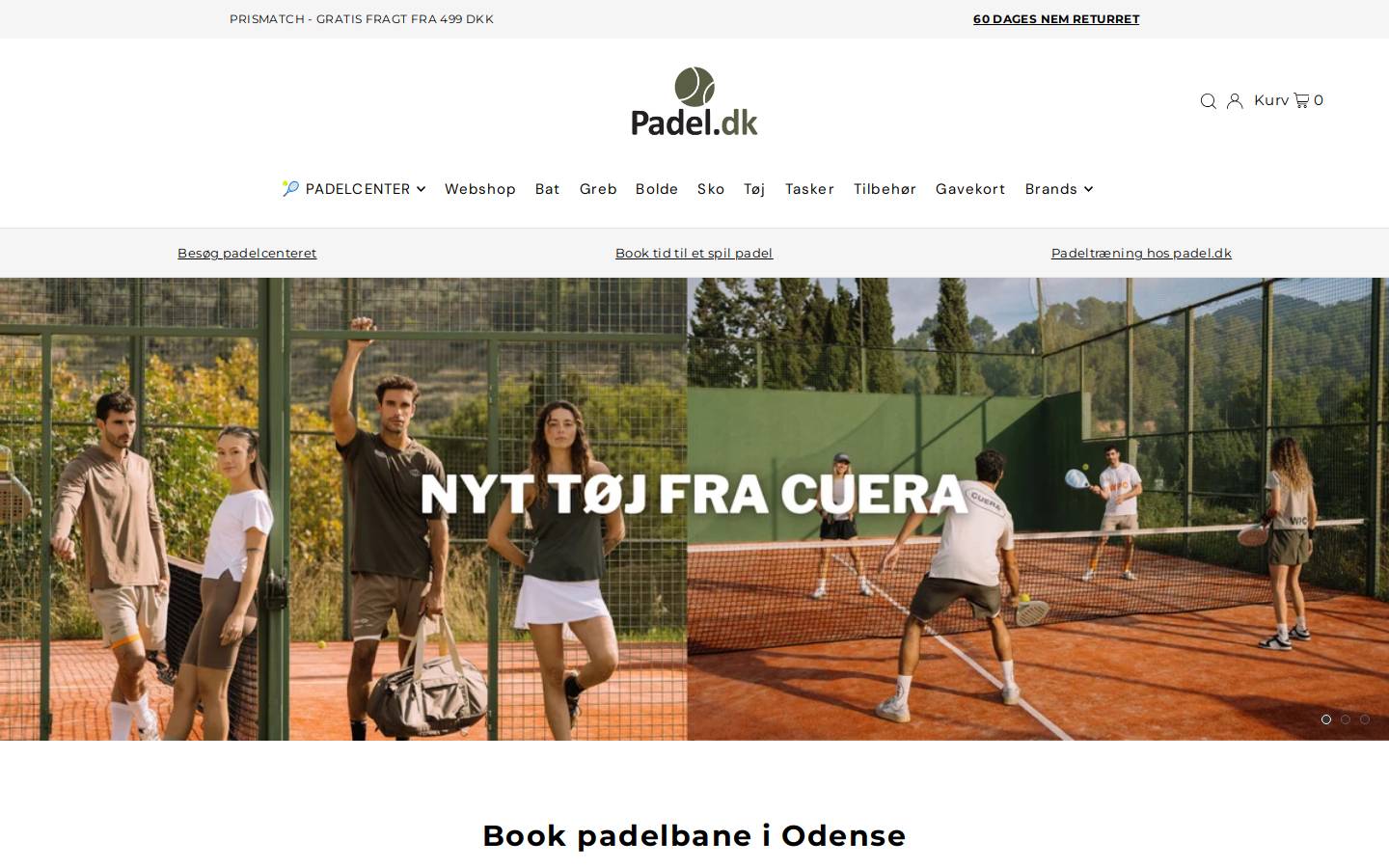 Padel homepage screenshot