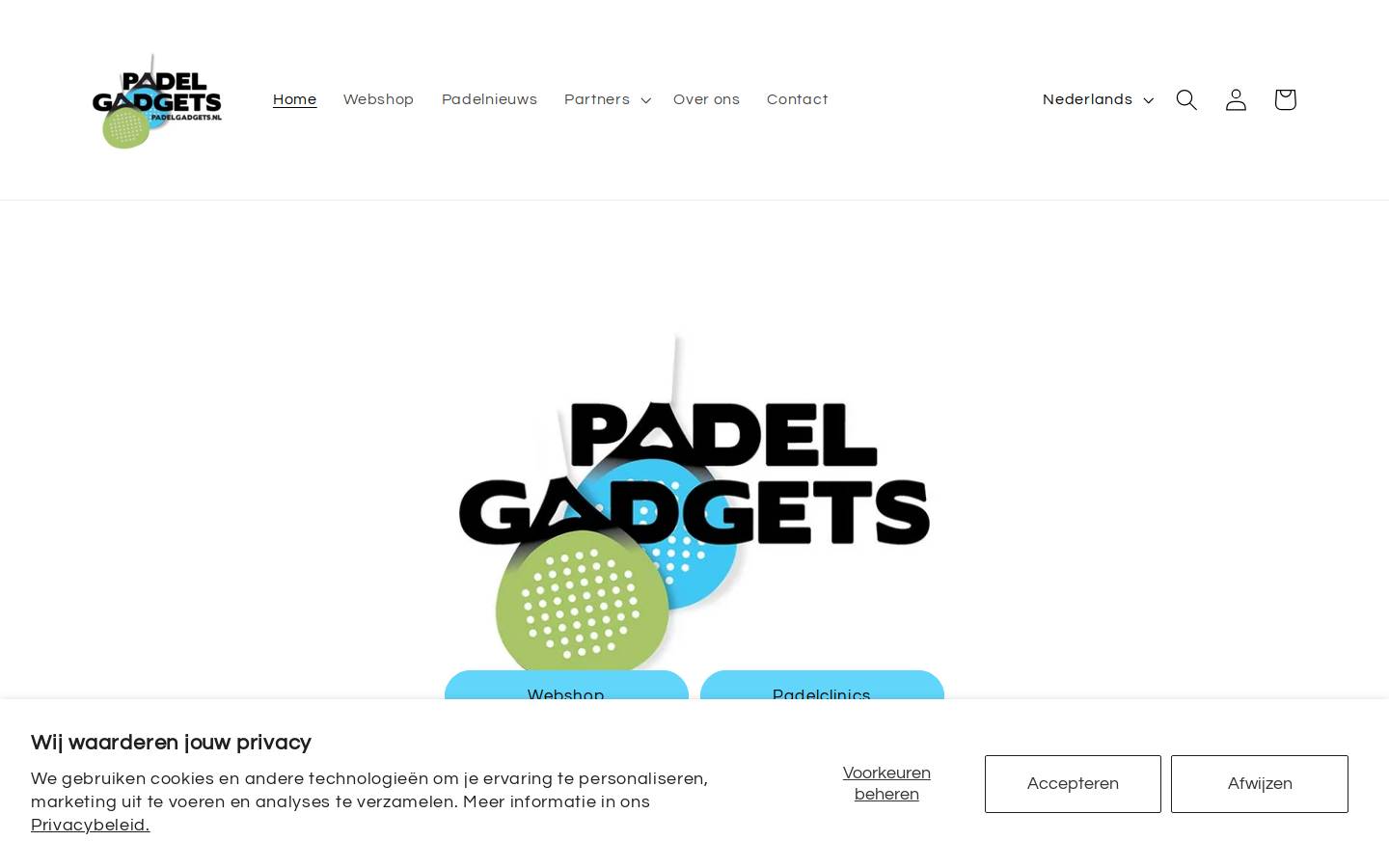 padelgadgets.nl homepage screenshot