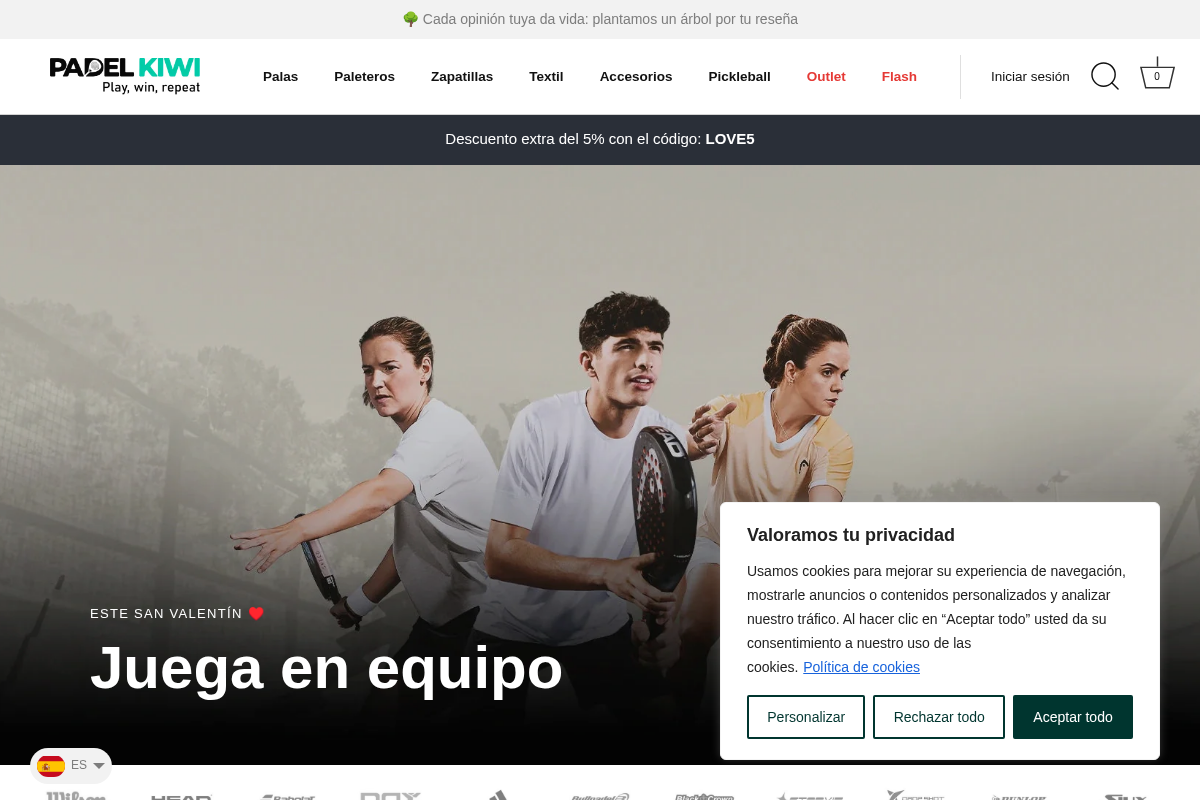 Padel Kiwi homepage screenshot