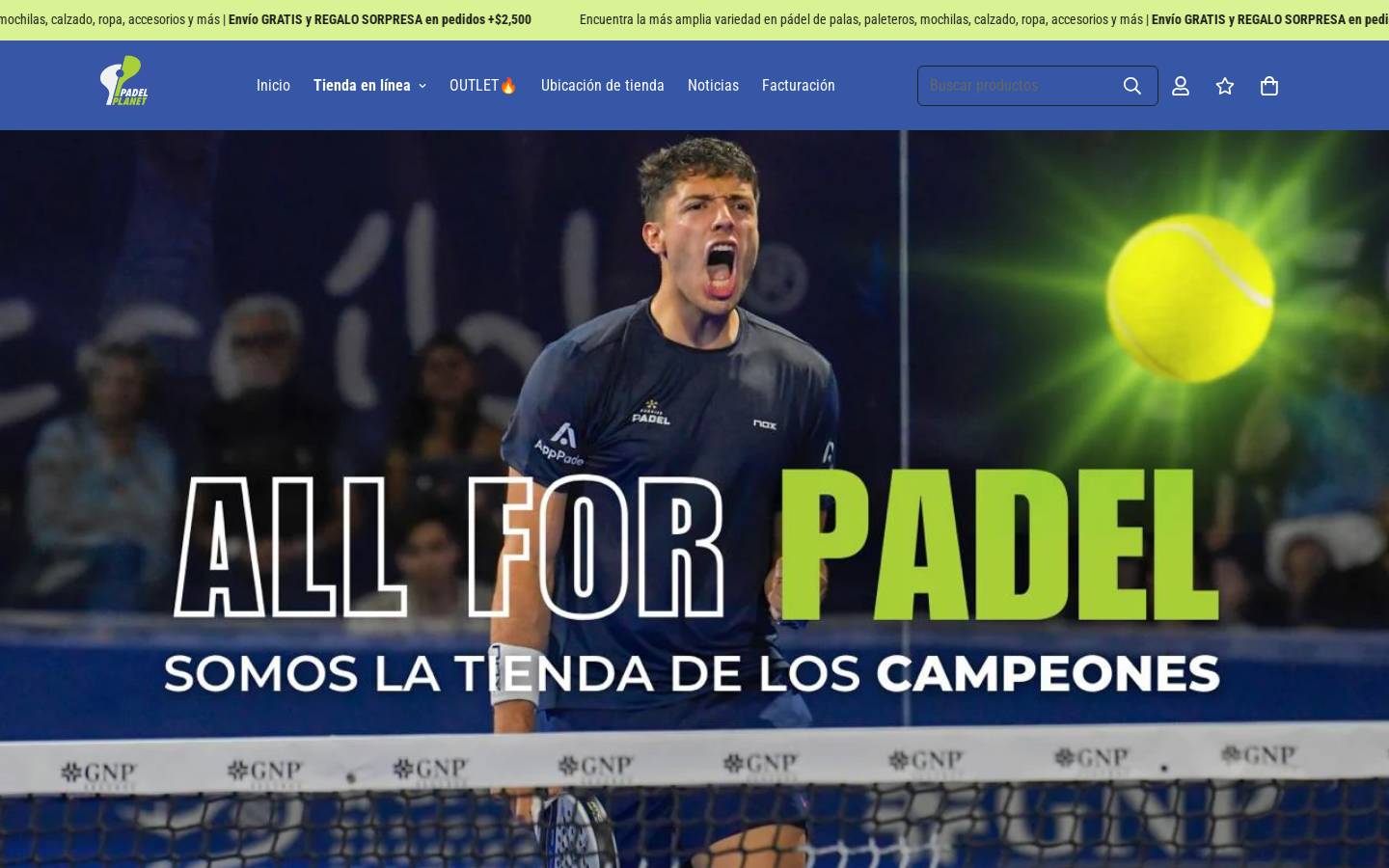 padelplanetsports.com homepage screenshot