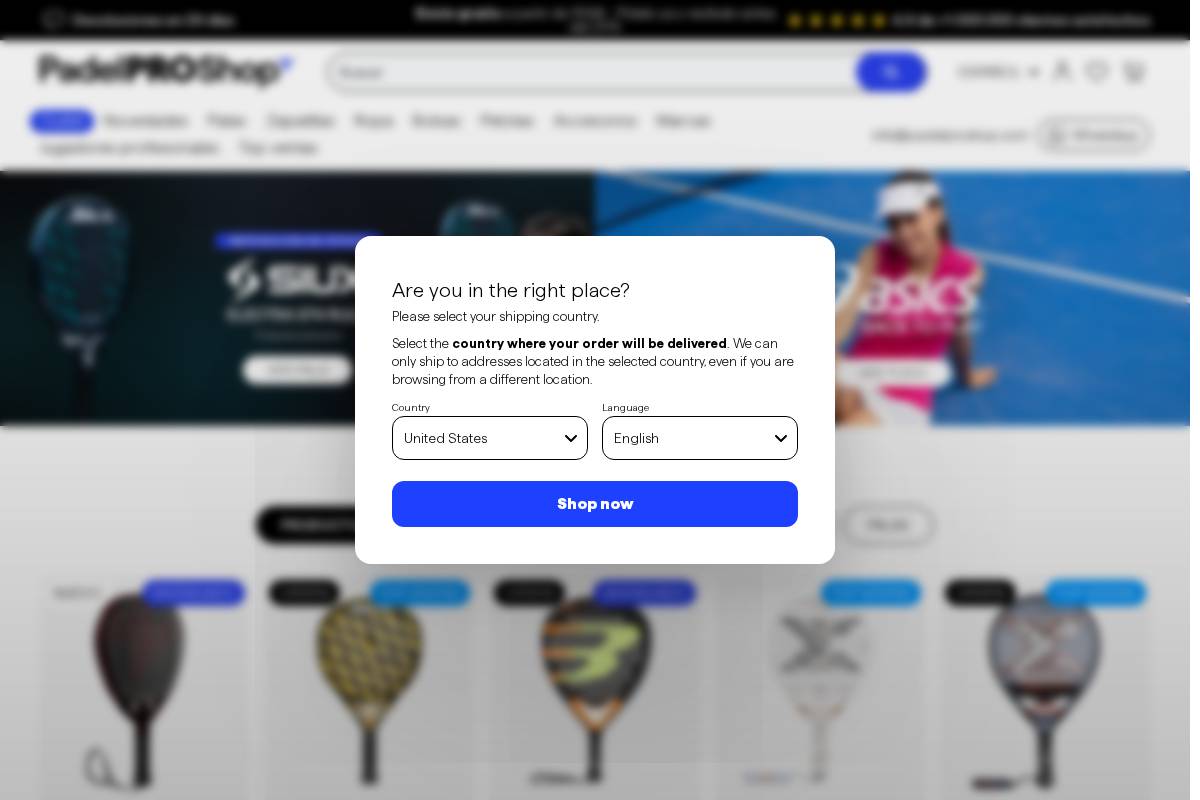 Padel𝗣𝗥𝗢Shop homepage screenshot