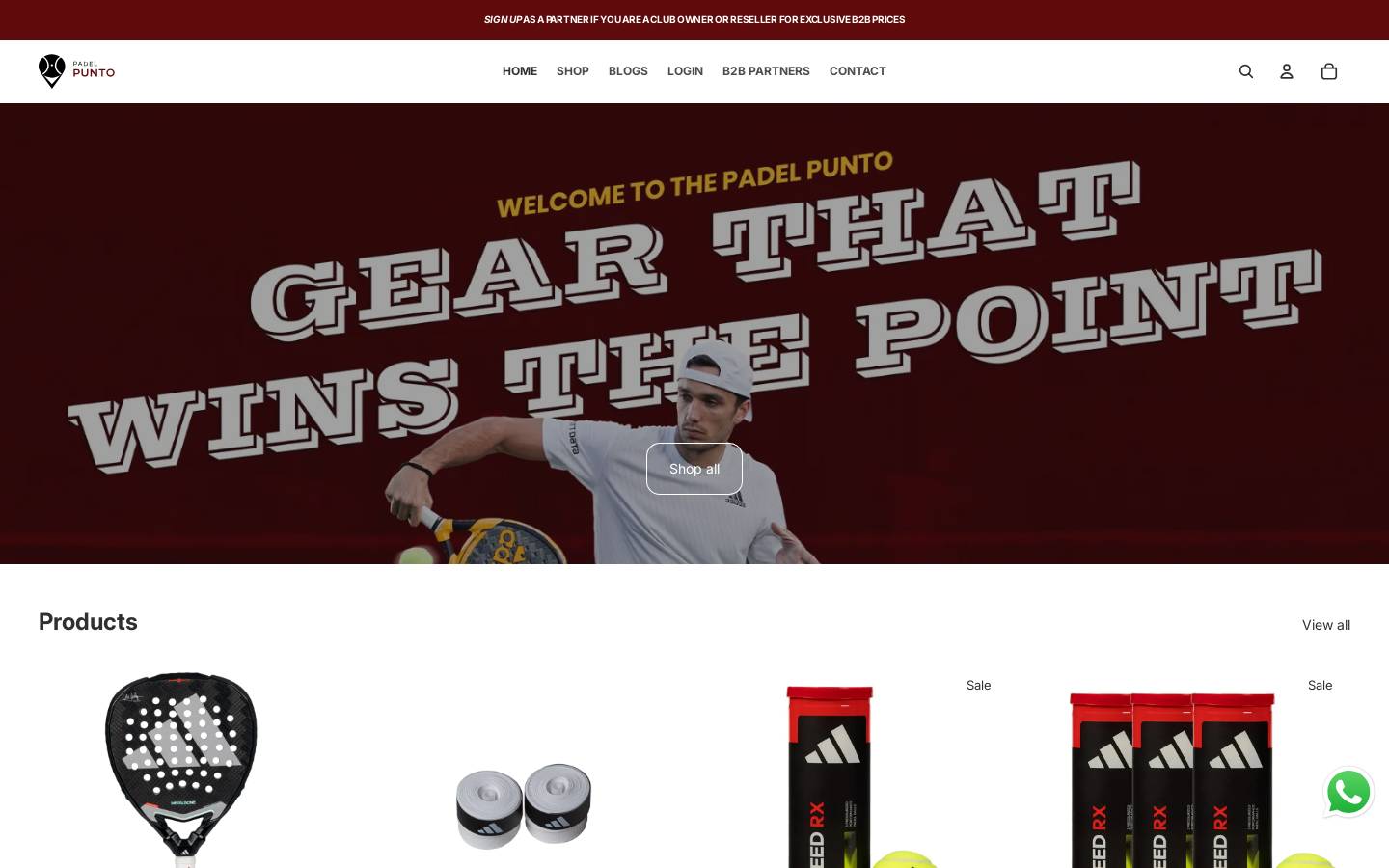 padelpunto.co homepage screenshot