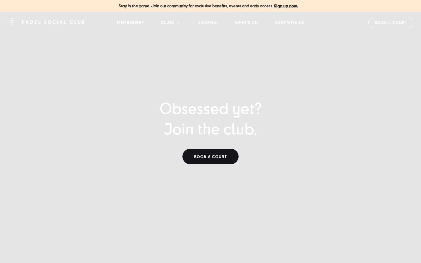 Padelsocial homepage screenshot