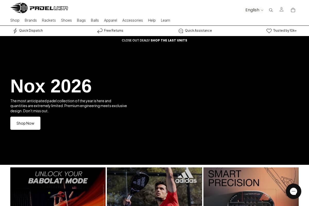 Padel USA homepage screenshot