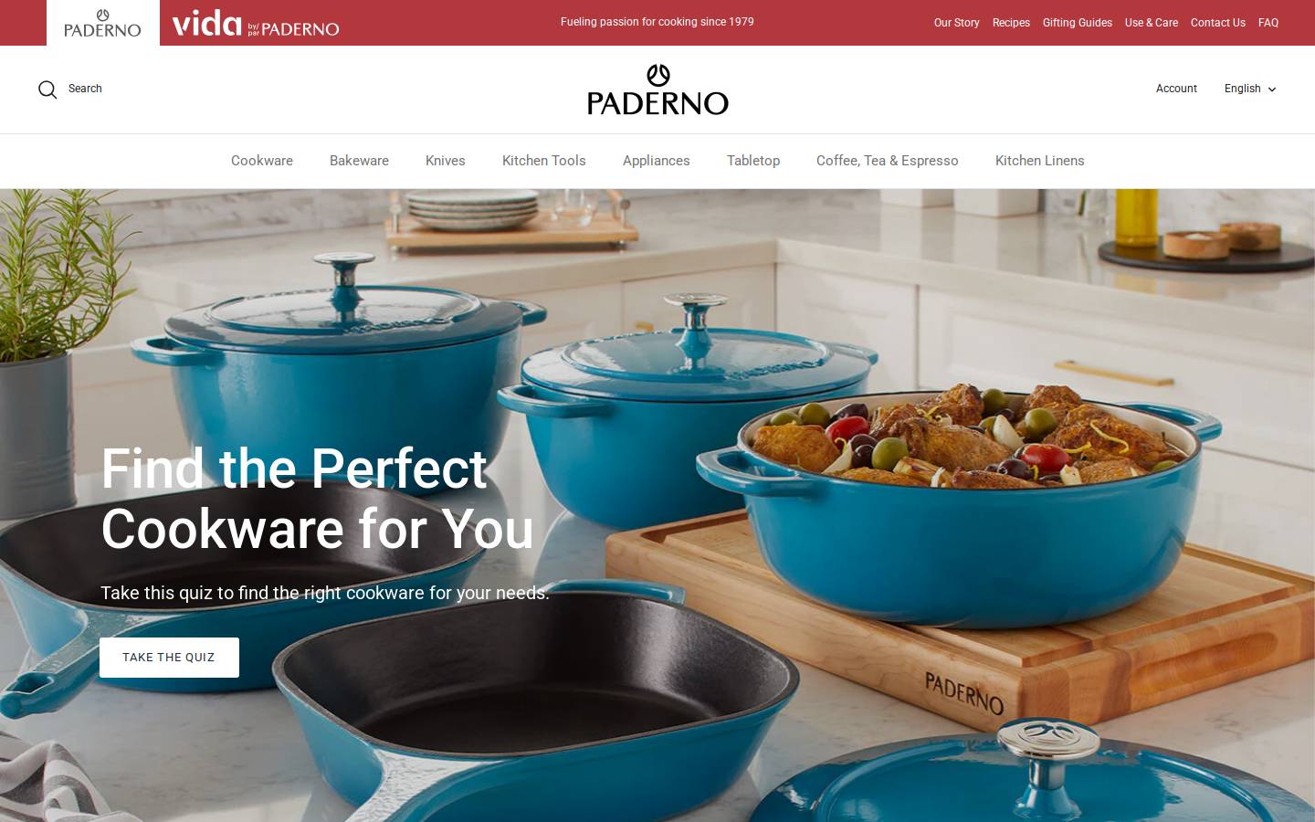 paderno.com homepage screenshot