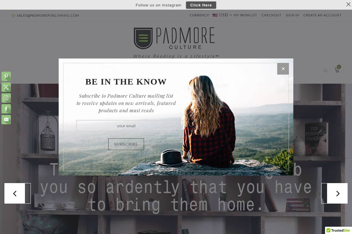 padmoreculture.com homepage screenshot