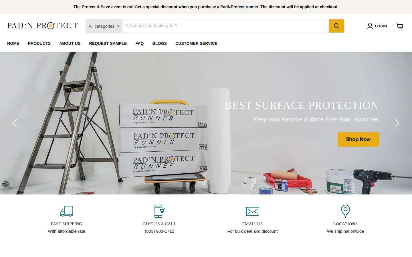 padnprotect.com homepage screenshot