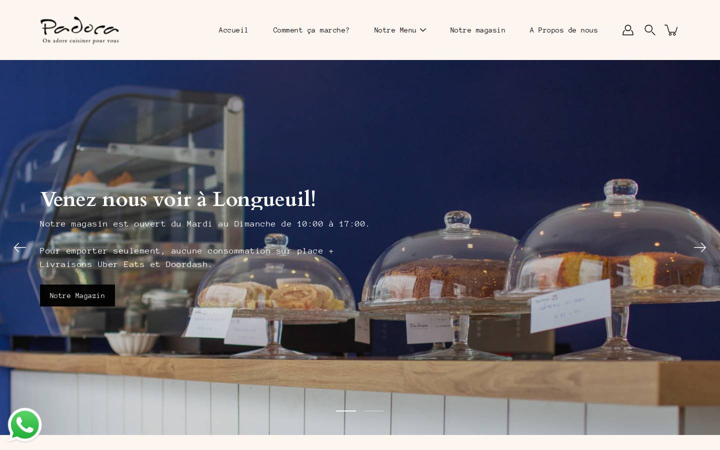 padocacuisine.com homepage screenshot