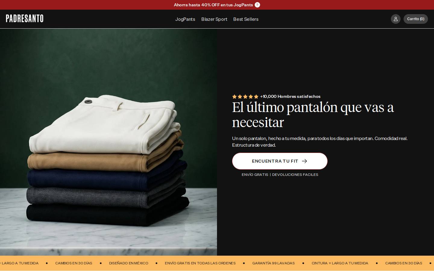 padre-santo.com homepage screenshot