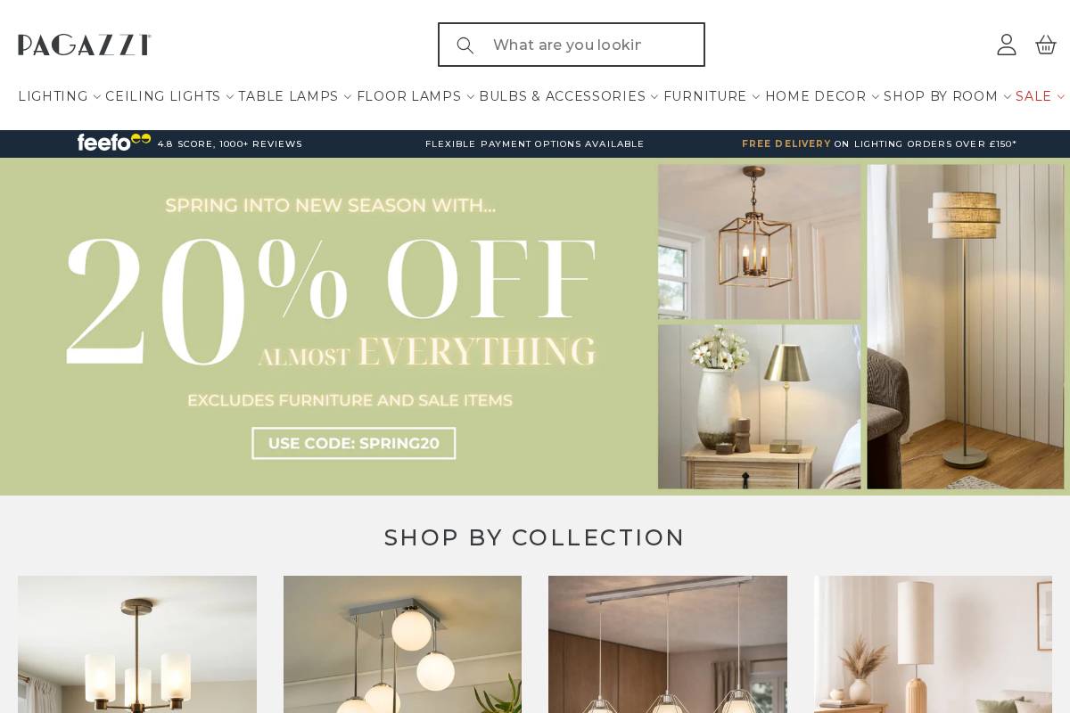 Pagazzi Lighting homepage screenshot