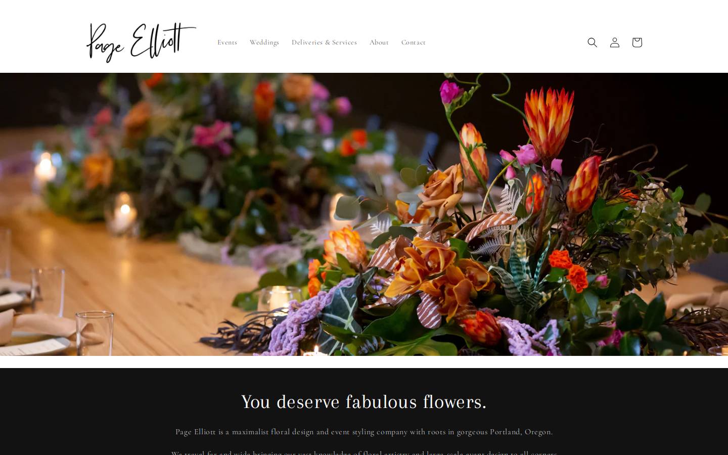 Page Elliott homepage screenshot
