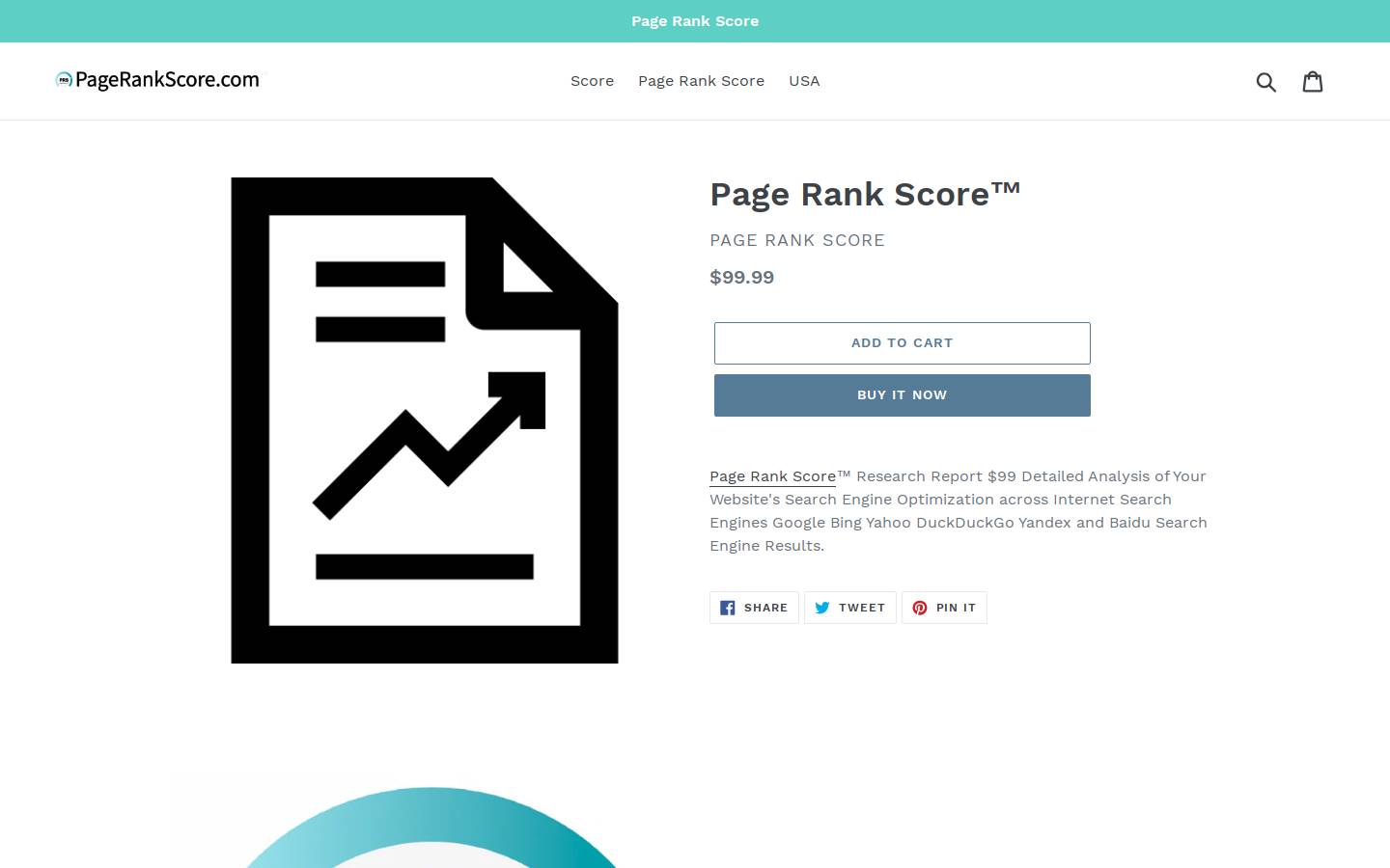 pagerankscore.com homepage screenshot